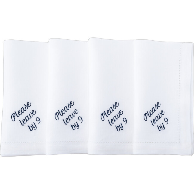 Please Leave by 9 Dinner Napkins, Navy