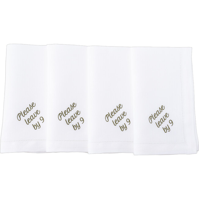 Please Leave by 9 Dinner Napkins, Green