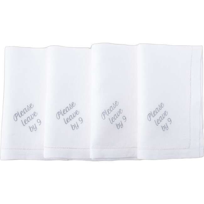 Please Leave by 9 Dinner Napkins, Silver