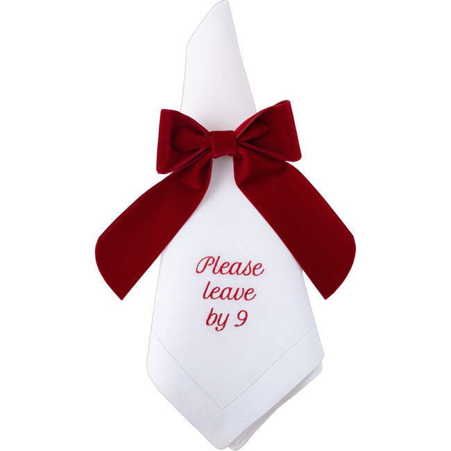 Please Leave by 9 Dinner Napkins, Red