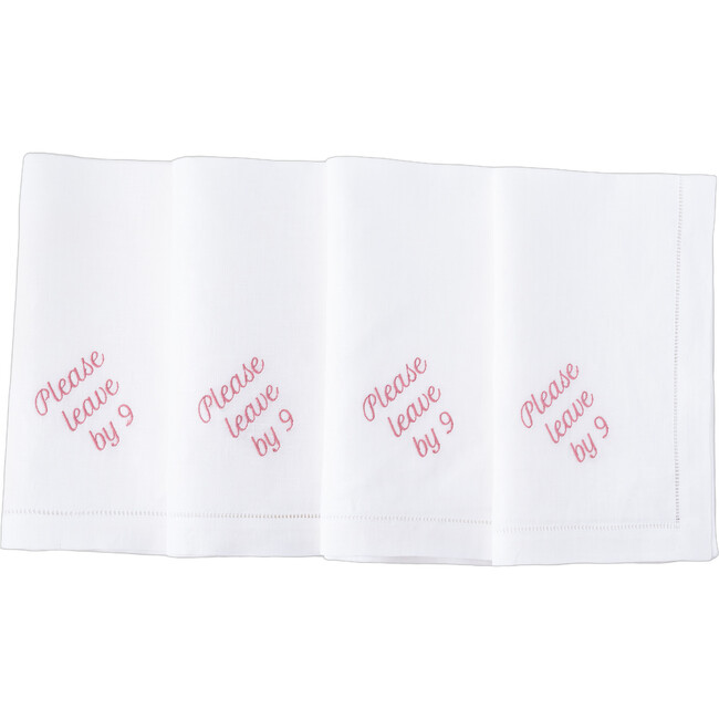 Please Leave by 9 Dinner Napkins, Dusty Rose