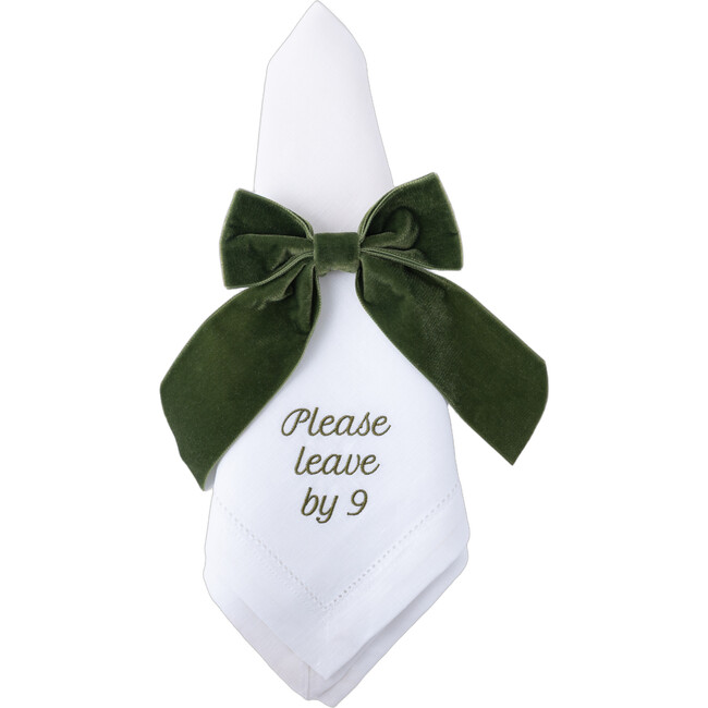 Please Leave by 9 Dinner Napkins, Green - Tabletop - 2