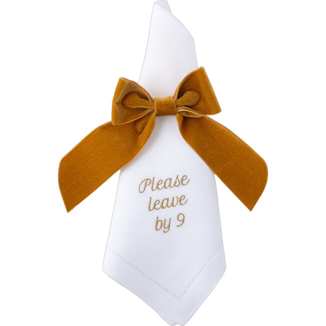 Please Leave by 9 Dinner Napkins, Gold - Tabletop - 2
