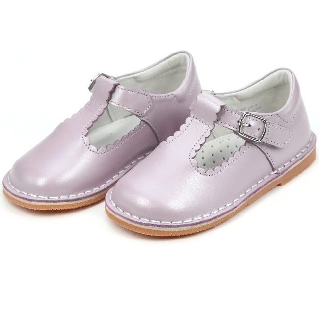 Selina Pastel Scalloped T-Strap Mary Jane, Lilac