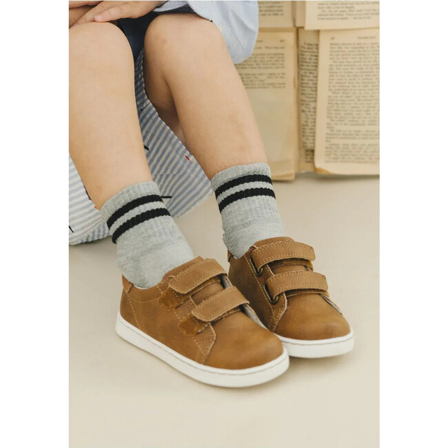 Kyle Double Velcro Sneaker, Chestnut