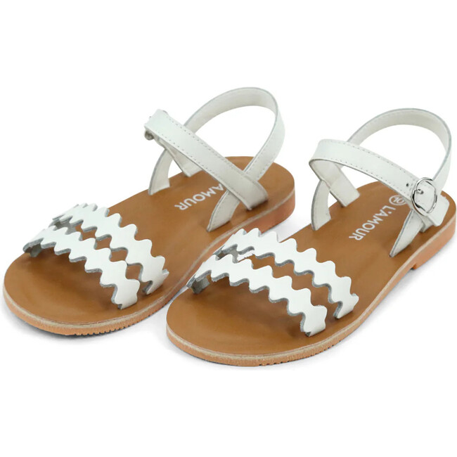 Eden Scalloped Sandal, White