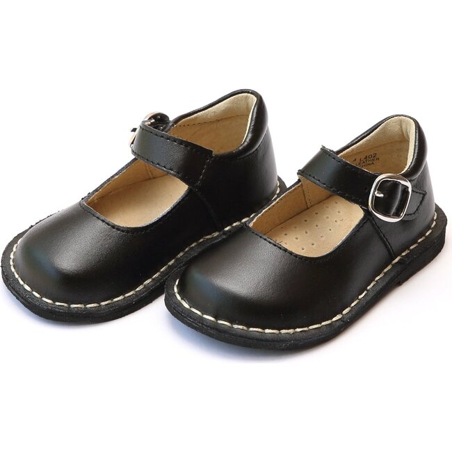 Grace Leather Stitch Down School Mary Jane, Black