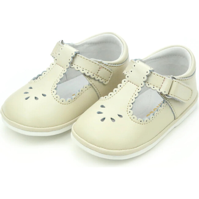 Dottie Scalloped T-Strap Mary Jane, Oatmeal