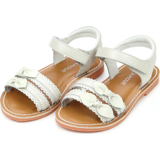 Josie Scalloped Sandal, Light Stone