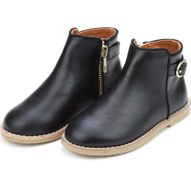 Petra Leather Ankle Boot, Black - Boots - 1