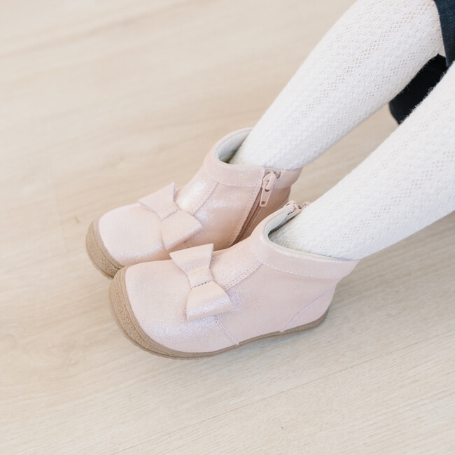 Suede Hillary Bow Boot, Blush