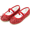 Victoria Sparkle Glitter Flat, Red - Flats - 1 - thumbnail