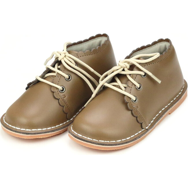 Georgie Scalloped Lace Up Boot, Mocha