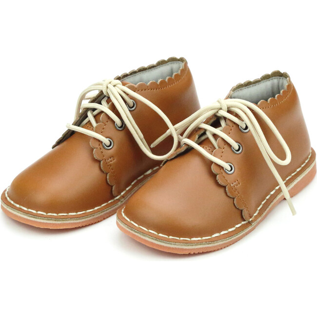 Georgie Scalloped Lace Up Boot, Warm Brown