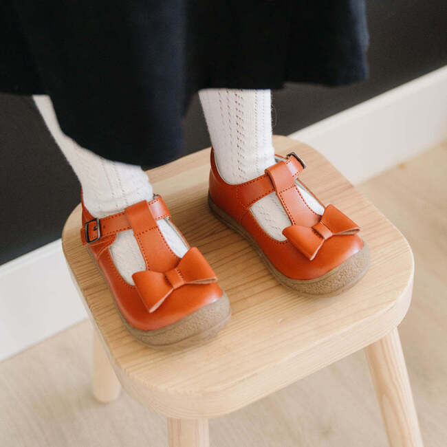 Emma Classic Bow T-Strap Mary Jane, Spicy Orange - Mary Janes - 2