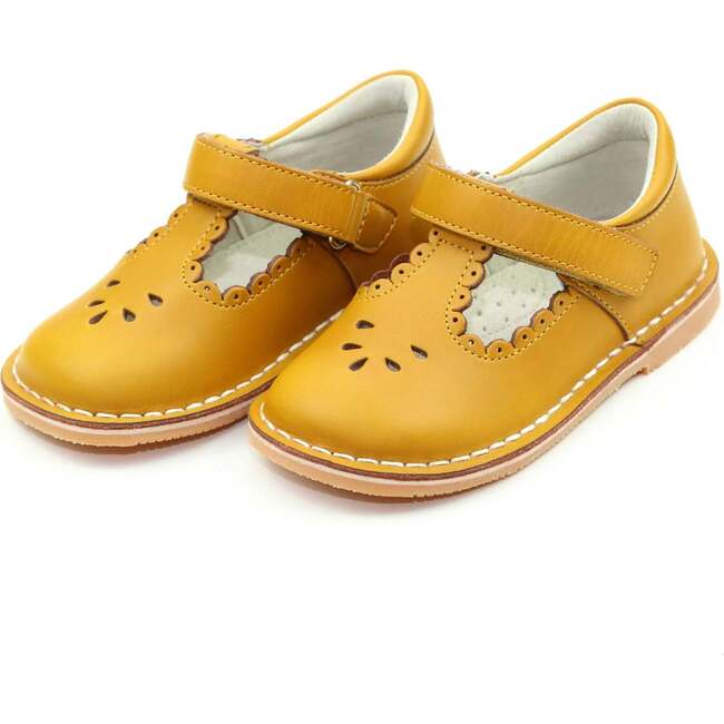 Angie Scalloped T-Strap Mary Jane, Mustard