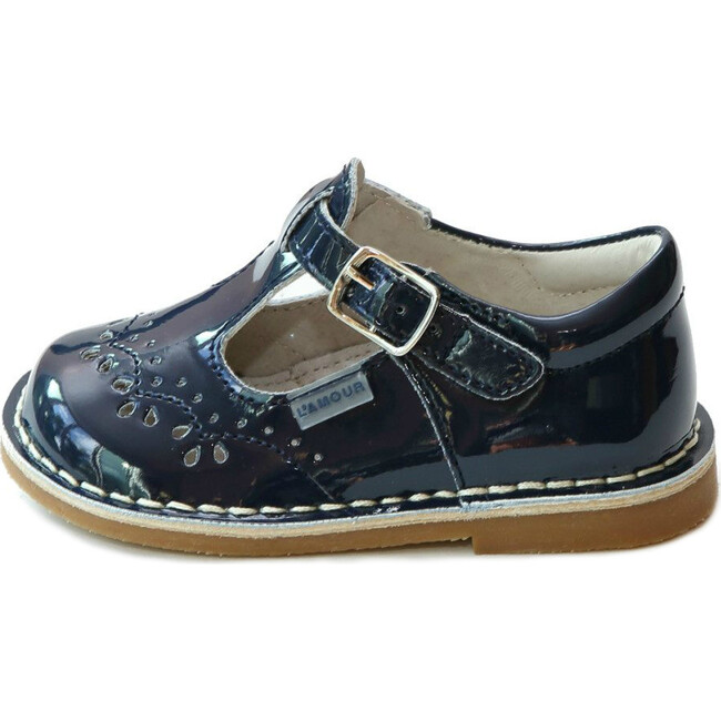 Ruthie T-Strap Stitched Patent Mary Jane, Navy - Mary Janes - 2