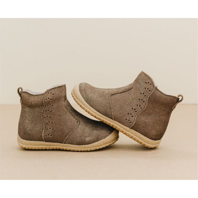 Marla Perforated Boot, Brown
