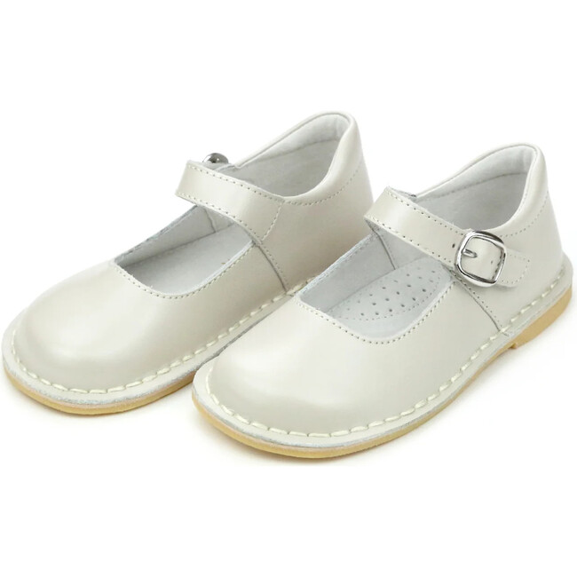 Grace Leather School Mary Jane, Light Stone