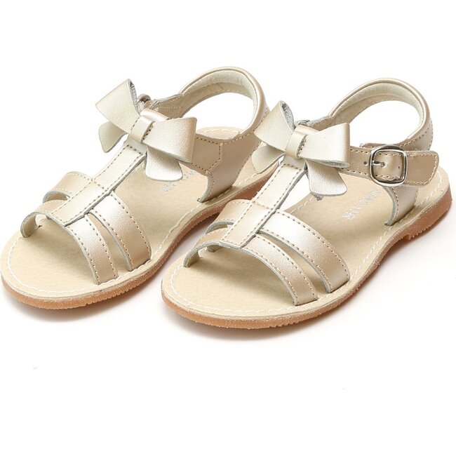 Janie T-Strap Bow Sandal, Champagne