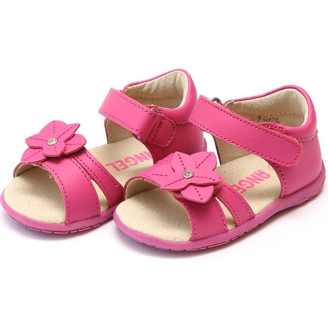 Nancy Jeweled Flower Sandal, Fuschia - Sandals - 1