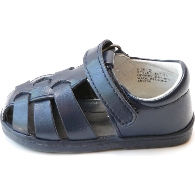 Mack Leather Fisherman Sandal, Navy - Sandals - 2