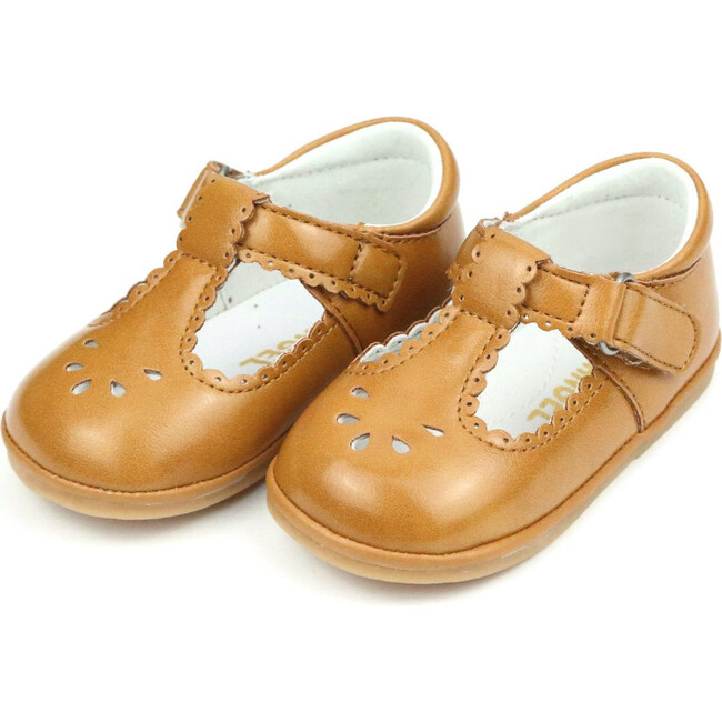 Baby Dottie Scalloped T-Strap Mary Jane, Spicy Mustard