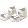 Nancy Jeweled Flower Sandal, White - Sandals - 1 - thumbnail