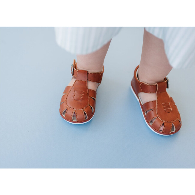 Henry Caged Leather Sandal, Cognac - Sandals - 3