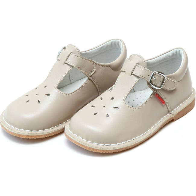 Joy Classic Leather Stitch Down T-Strap Mary Jane, Almond