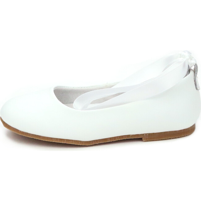 Sylvie Laced Leather Flat, White - Flats - 2