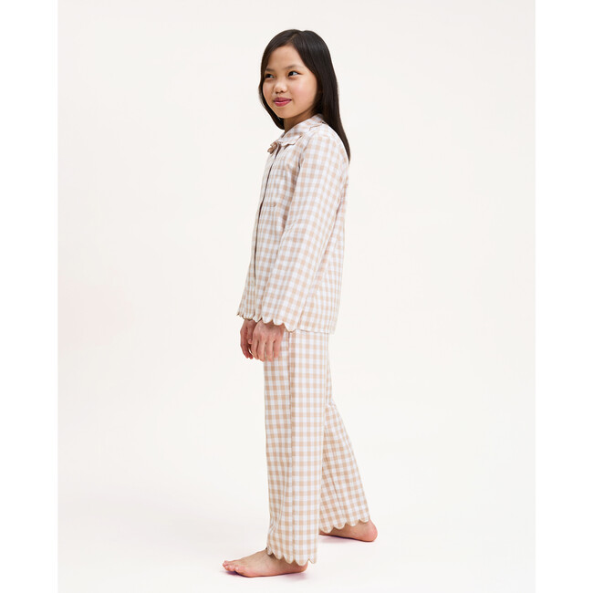Colette Pajama Set, Camel Gingham - Pajamas - 4