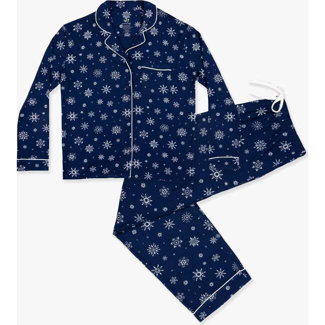 Snowflake Bamboo Women's Pajama Set, White