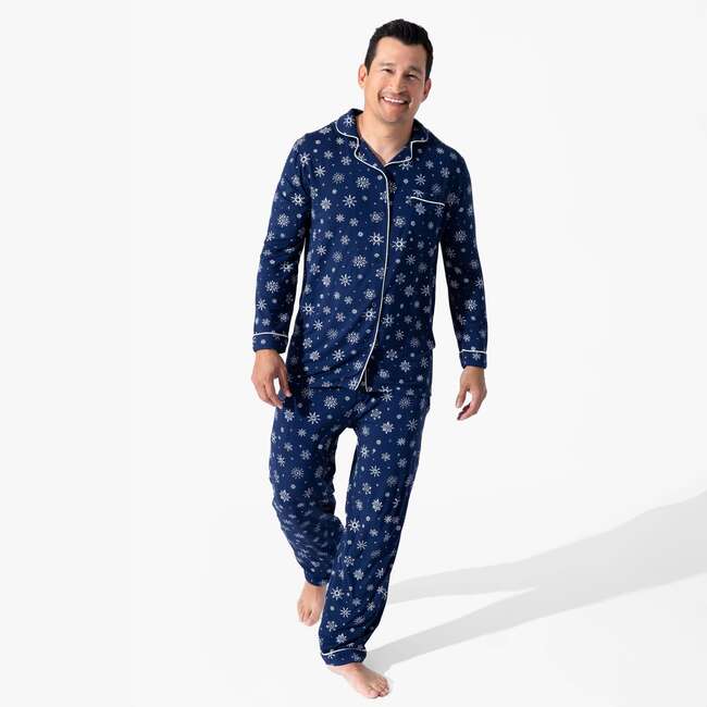 Snowflake Bamboo Men's Pajama Set, White