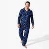 Snowflake Bamboo Men's Pajama Set, White - Pajamas - 2 - thumbnail