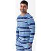 Hanukkah Fair Isle Bamboo Men's Pajama Set, Blue - Pajamas - 2