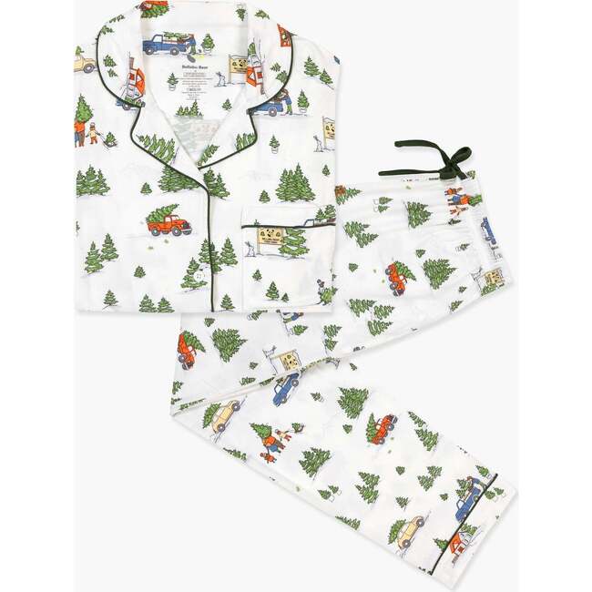Christmas Tree Farm Bamboo Men's Pajama Set, White