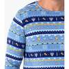 Hanukkah Fair Isle Bamboo Men's Pajama Set, Blue - Pajamas - 3