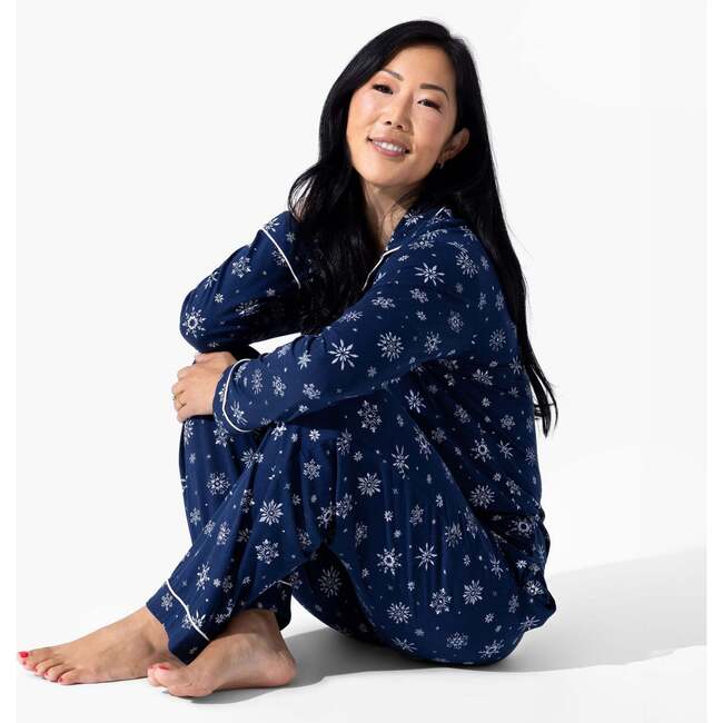Snowflake Bamboo Women's Pajama Set, White - Pajamas - 2
