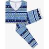 Hanukkah Fair Isle Bamboo Women's Pajama Set, Blue - Pajamas - 1 - thumbnail