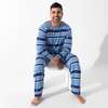 Hanukkah Fair Isle Bamboo Men's Pajama Set, Blue - Pajamas - 4