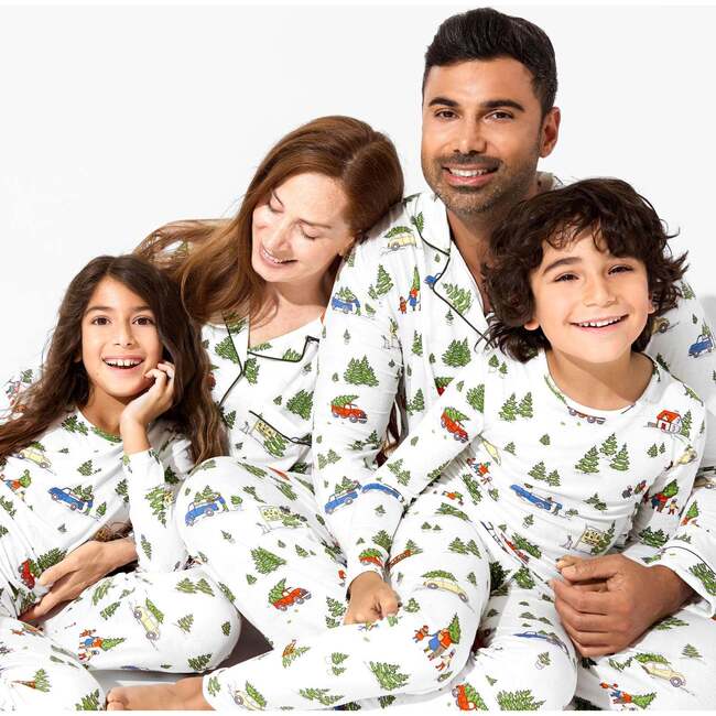 Christmas Tree Farm Bamboo Men's Pajama Set, White - Pajamas - 3
