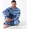 Hanukkah Fair Isle Bamboo Men's Pajama Set, Blue - Pajamas - 6