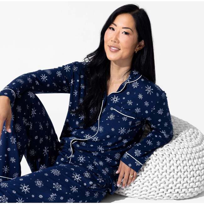 Snowflake Bamboo Women's Pajama Set, White - Pajamas - 4