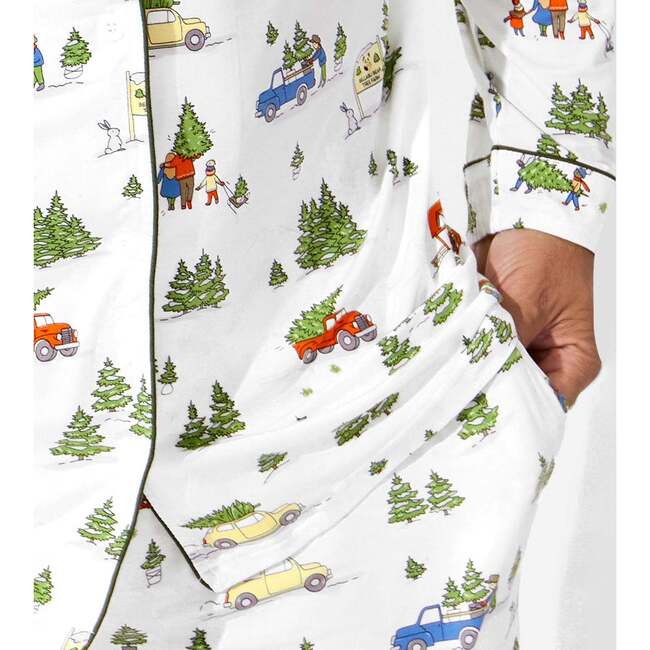 Christmas Tree Farm Bamboo Men's Pajama Set, White - Pajamas - 6