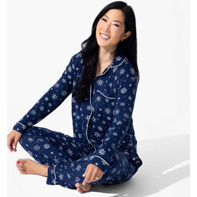 Snowflake Bamboo Women's Pajama Set, White - Pajamas - 5