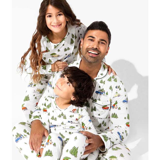 Christmas Tree Farm Bamboo Men's Pajama Set, White - Pajamas - 7