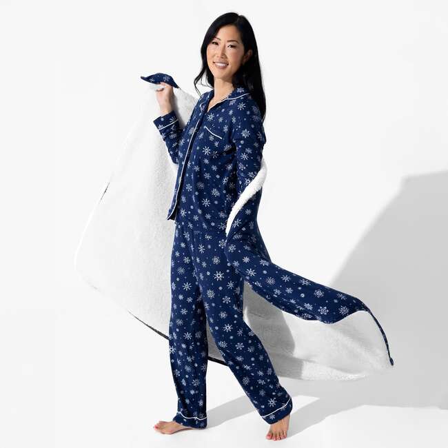 Snowflake Bamboo Women's Pajama Set, White - Pajamas - 6