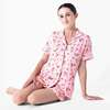 Candy Cane Lane Bamboo Women's Pajama Short Set, Pink - Pajamas - 3