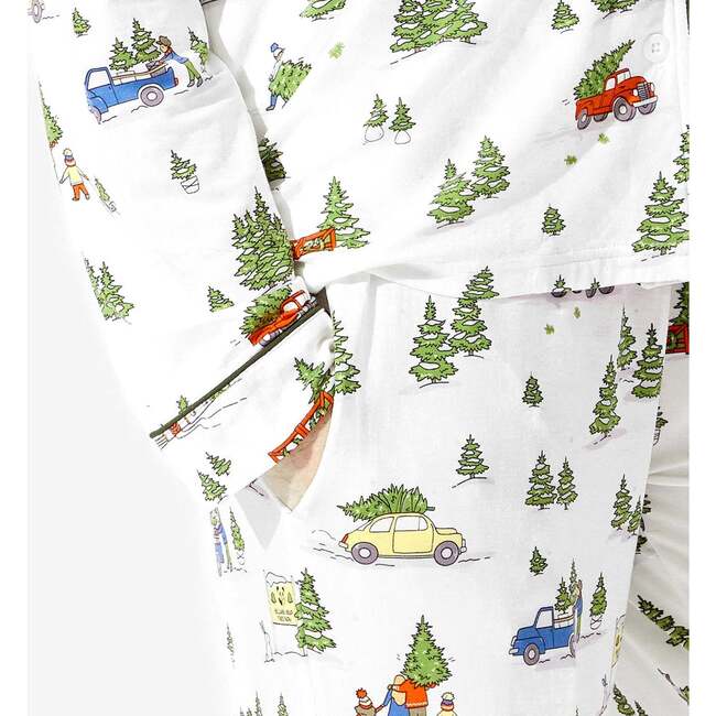 Christmas Tree Farm Bamboo Women's Pajama Set, White - Pajamas - 7